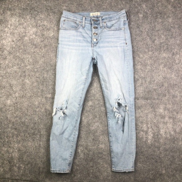 Madewell Denim - Madewell Button Fly 9” High Rise Skinny Jeans Blue Denim K7511 Women’s 28